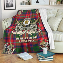 Clan Wauchope Tartan Gold Courage Symbol Blanket YA79 Clan Wauchope Tartan Today   