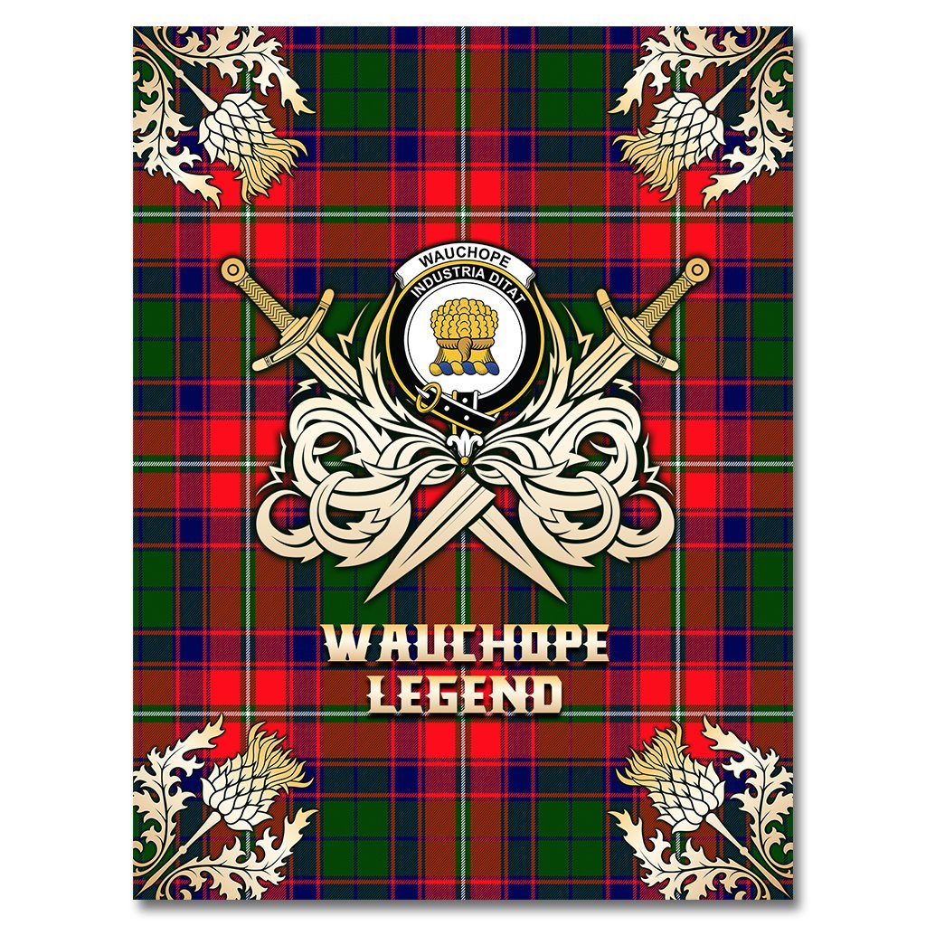 Clan Wauchope Tartan Gold Courage Symbol Blanket YA79 Clan Wauchope Tartan Today   