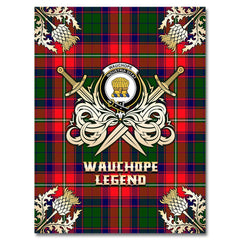 Clan Wauchope Tartan Gold Courage Symbol Blanket YA79 Clan Wauchope Tartan Today   