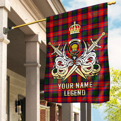 Custom Name Clan Wauchope Tartan Garden Flag with Clan Crest and the Golden Sword of Courageous Legacy SQ43