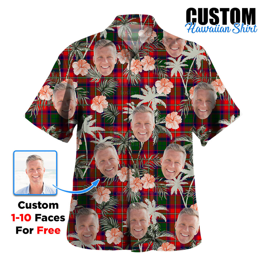 Clan Wauchope Tartan Custom Face Hawaiian Shirt – Unisex Gift for Family Members, Summer Party HI25 Wauchope Tartan Tartan Hawaii Shirt