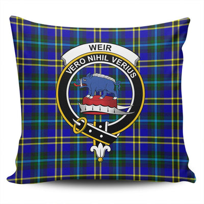 Clan Weir Modern Tartan Crest Pillow Cover