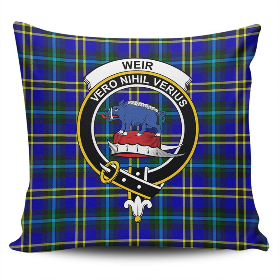 Clan Weir Modern Tartan Crest Pillow Cover