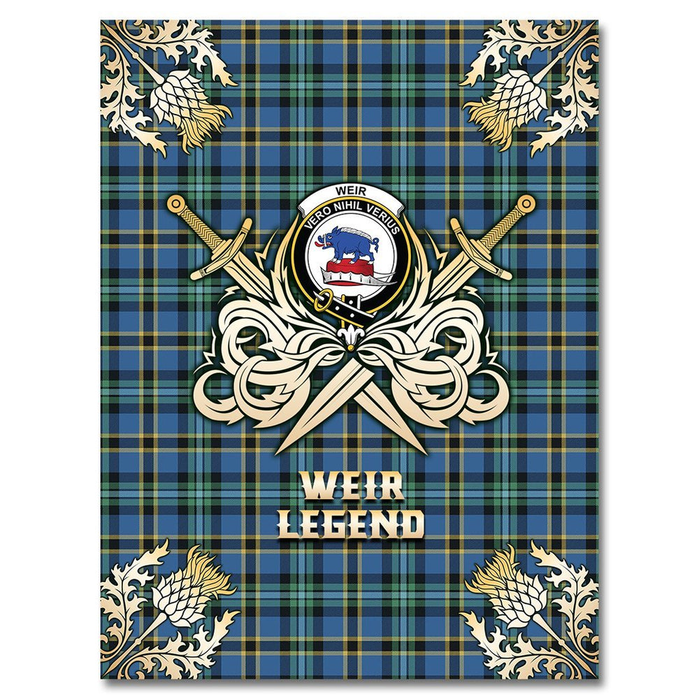 Clan Weir Ancient Tartan Gold Courage Symbol Blanket BS48 Clan Weir Tartan Today   