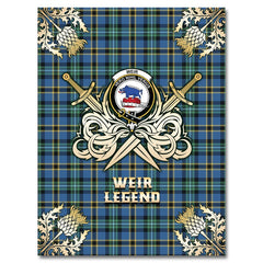 Clan Weir Ancient Tartan Gold Courage Symbol Blanket BS48 Clan Weir Tartan Today   