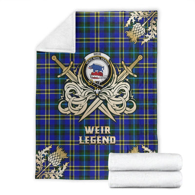 Clan Weir Modern Tartan Gold Courage Symbol Blanket OG16
