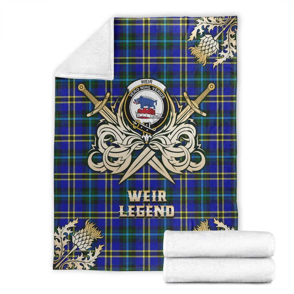 Clan Weir Modern Tartan Gold Courage Symbol Blanket OG16 Clan Weir Tartan Today   