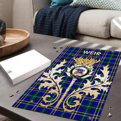 Clan Weir Modern Tartan Crest Thistle Jigsaw Puzzles Gift For Family AK47 Clan Weir Tartan Today   