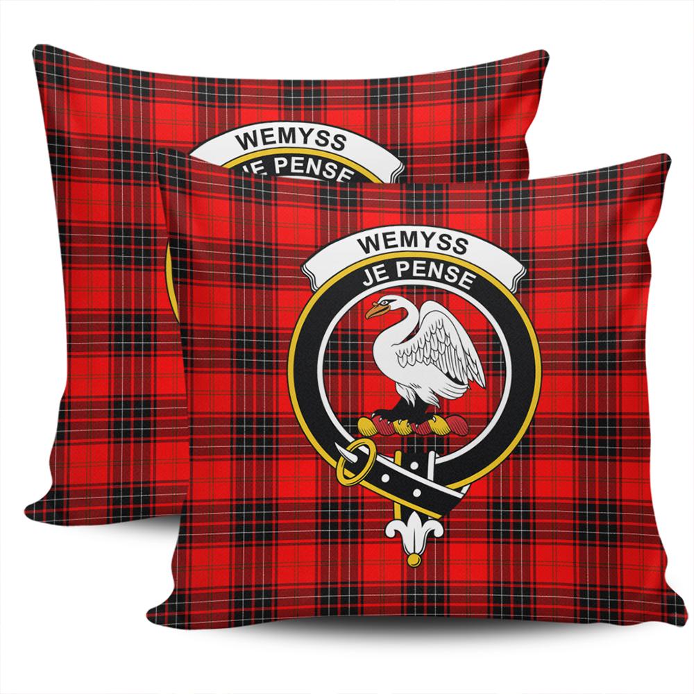 Clan Wemyss Modern Tartan Crest Pillow Cover JA82 Clan Wemyss Tartan Today   