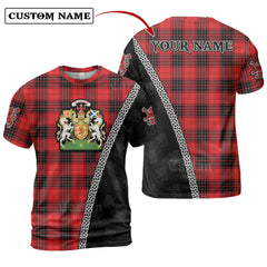 Wemyss Modern Tartan Shirt with Scotland Coat of Arms & Custom Name NY85