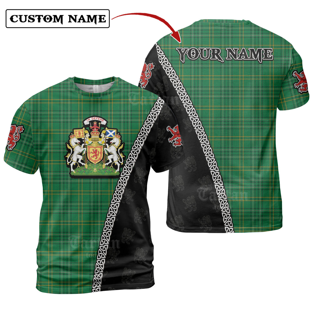 Wexford County Tartan Shirt with Scotland Coat of Arms & Custom Name DZ58