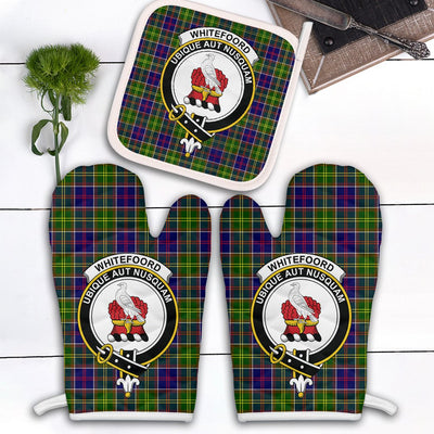 Clan Whitefoord Modern Tartan Crest Oven Mitt And Pot Holder (2 Oven Mitts + 1 Pot Holder)