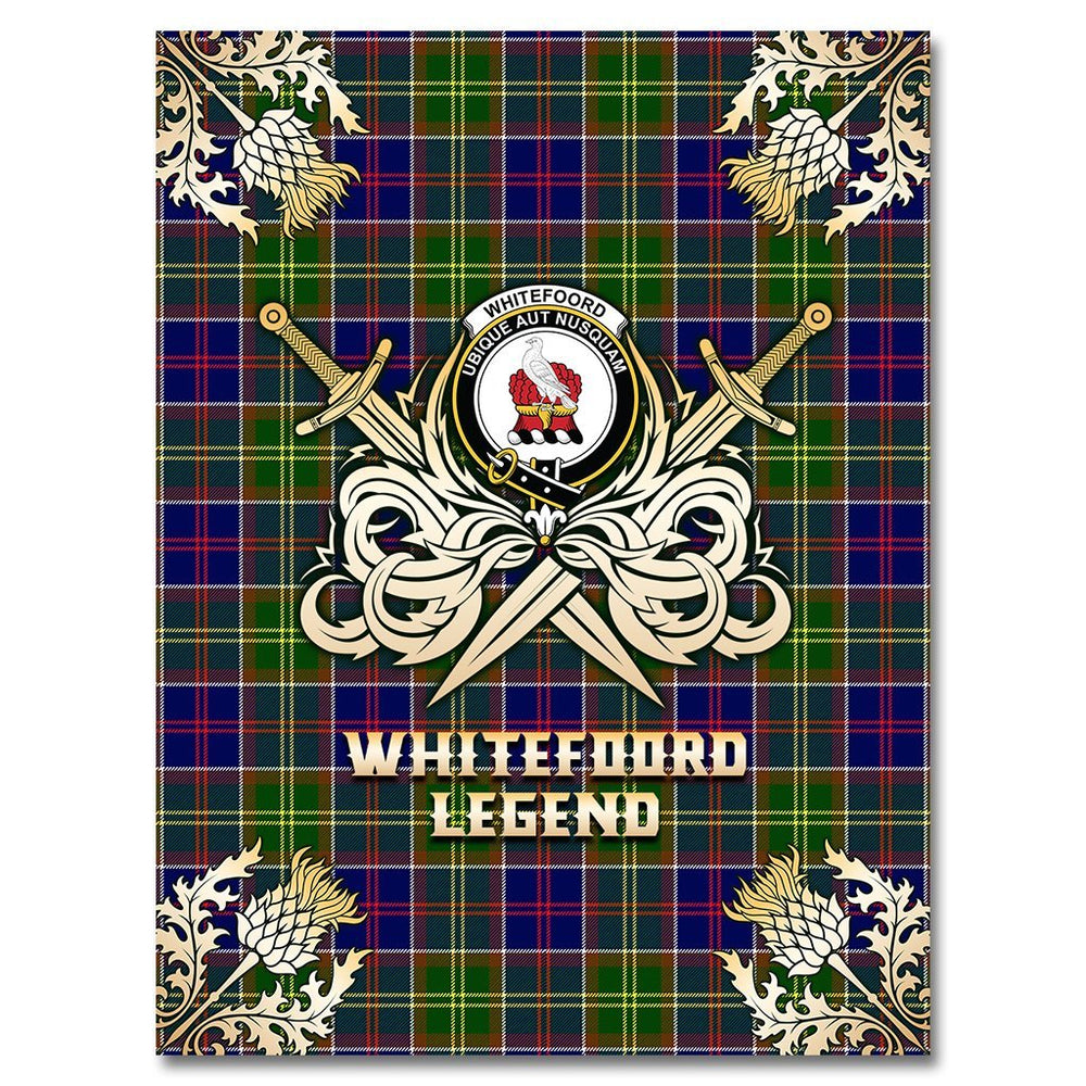 Clan Whitefoord Modern Tartan Gold Courage Symbol Blanket WZ13 Clan Whitefoord Tartan Today   
