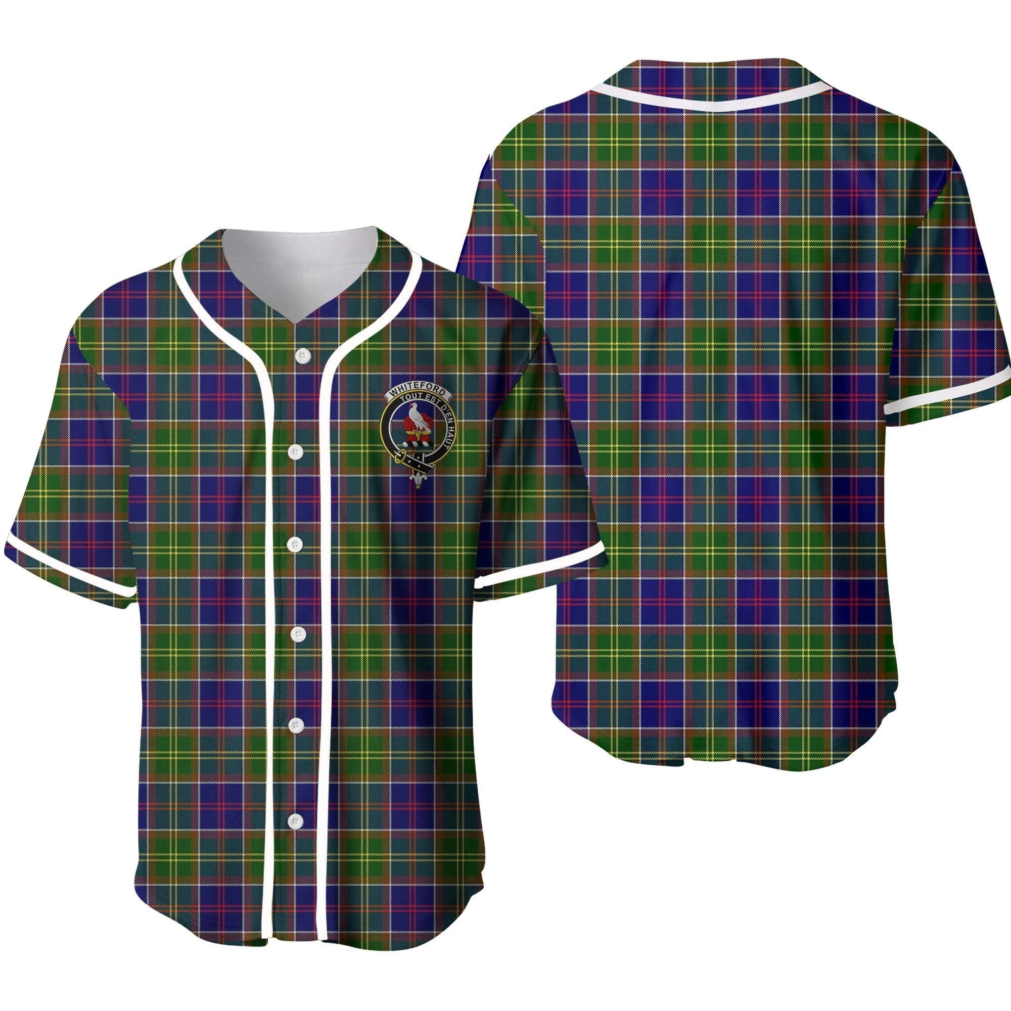Clan Whiteford Tartan Unisex Baseball Jersey KK43QJ58 Clan Hall Tartan Today   