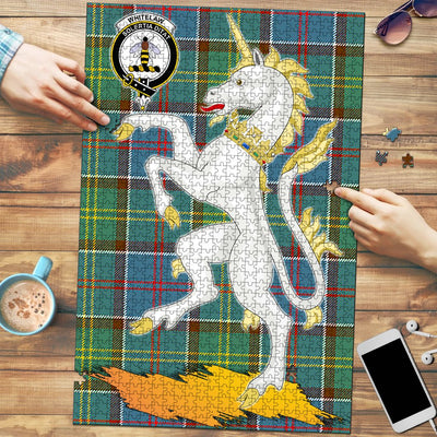 Clan Whitelaw Tartan Crest Unicorn Scotland Jigsaw Puzzles Gift For Family