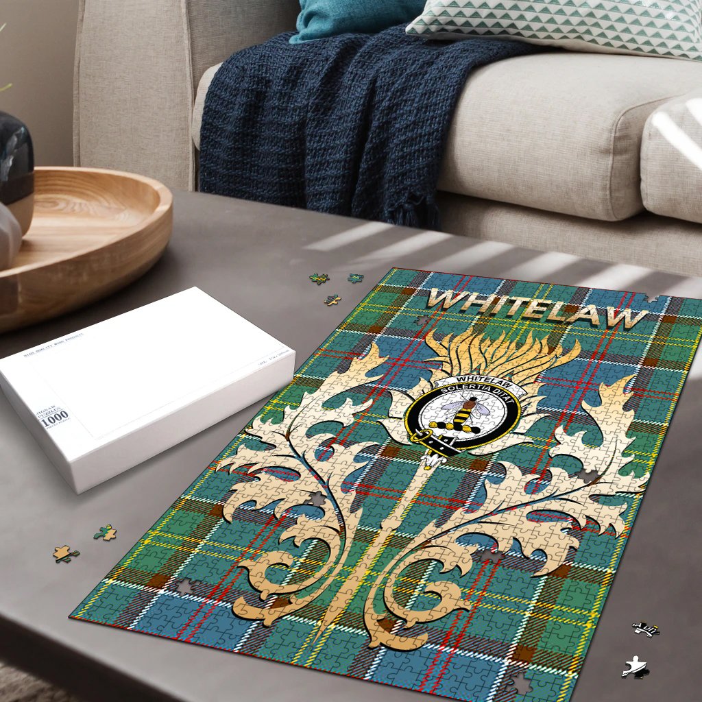 Clan Whitelaw Tartan Crest Thistle Jigsaw Puzzles Gift For Family UH29 Clan Whitelaw Tartan Today   