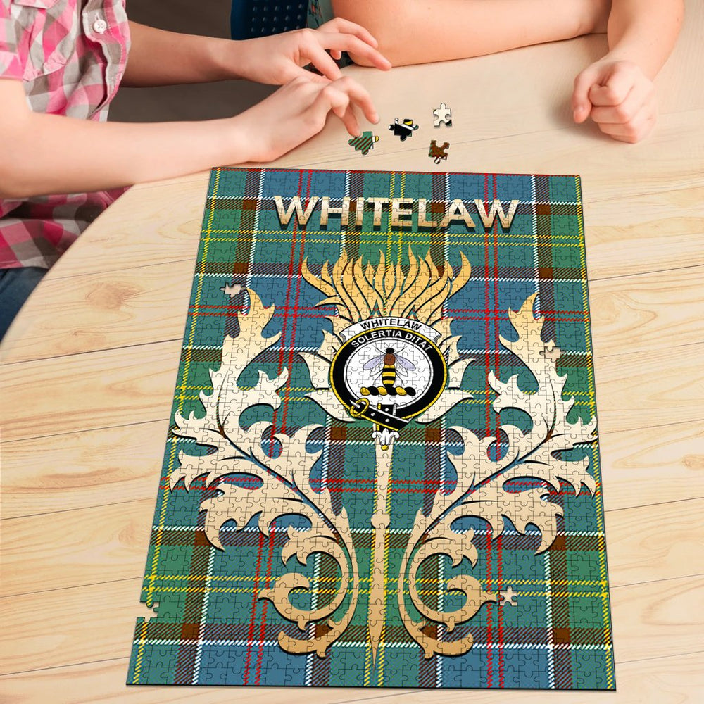 Clan Whitelaw Tartan Crest Thistle Jigsaw Puzzles Gift For Family UH29 Clan Whitelaw Tartan Today   