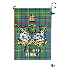 Custom Name Clan Whitelaw Tartan Garden Flag with Clan Crest and the Golden Sword of Courageous Legacy WJ67
