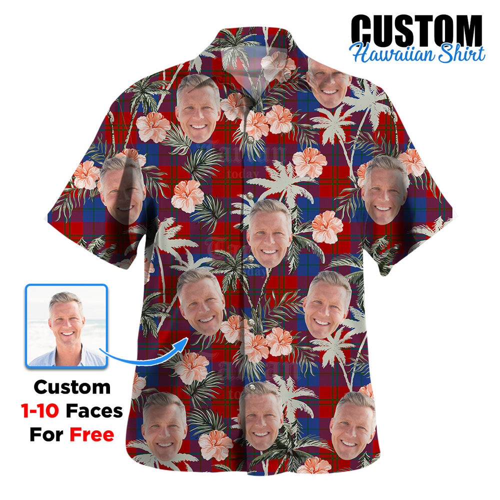 Clan Witherspoon Tartan Custom Face Hawaiian Shirt – Unisex Gift for Family Members, Summer Party SC98 Witherspoon Tartan Tartan Hawaii Shirt