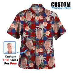 Clan Witherspoon Tartan Custom Face Hawaiian Shirt – Unisex Gift for Family Members, Summer Party SC98 Witherspoon Tartan Tartan Hawaii Shirt