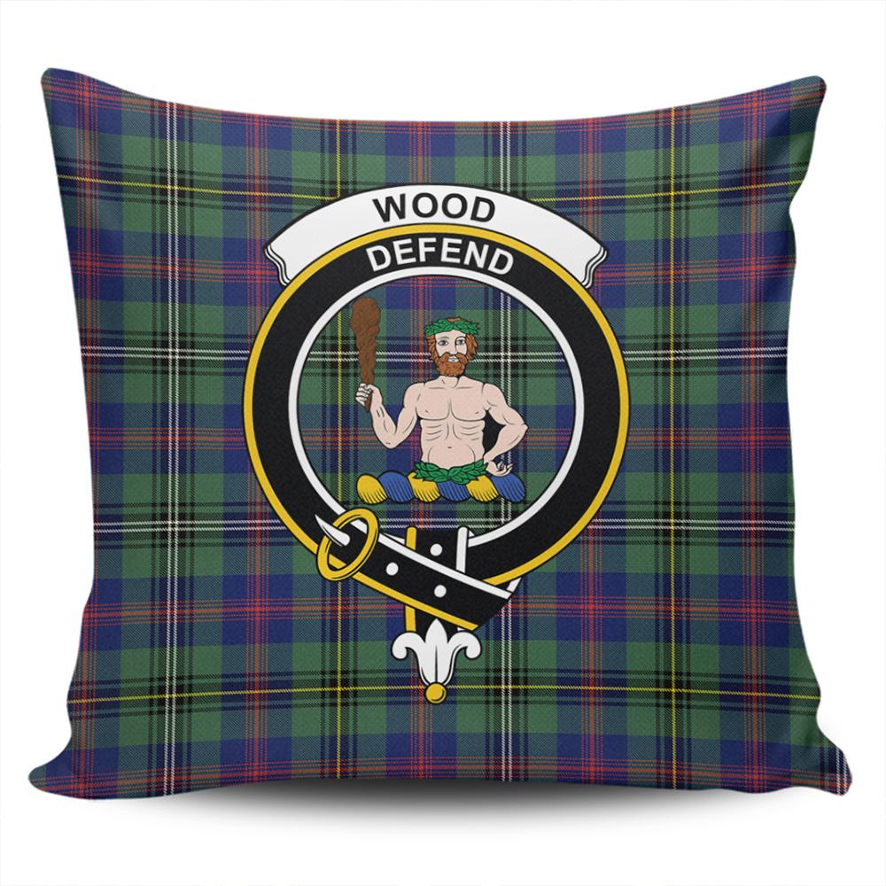 Clan Wood Modern Tartan Crest Pillow Cover MA78 Clan Wood Tartan Today   
