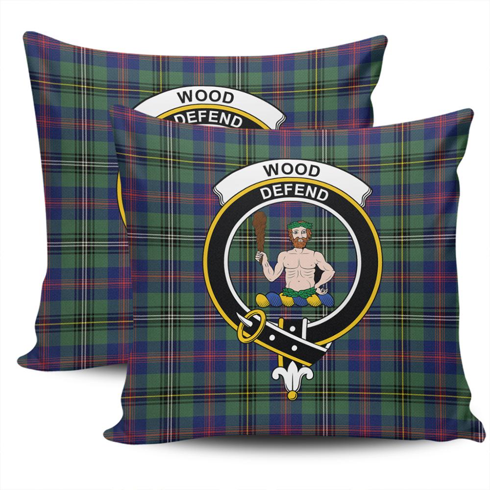 Clan Wood Modern Tartan Crest Pillow Cover MA78 Clan Wood Tartan Today   