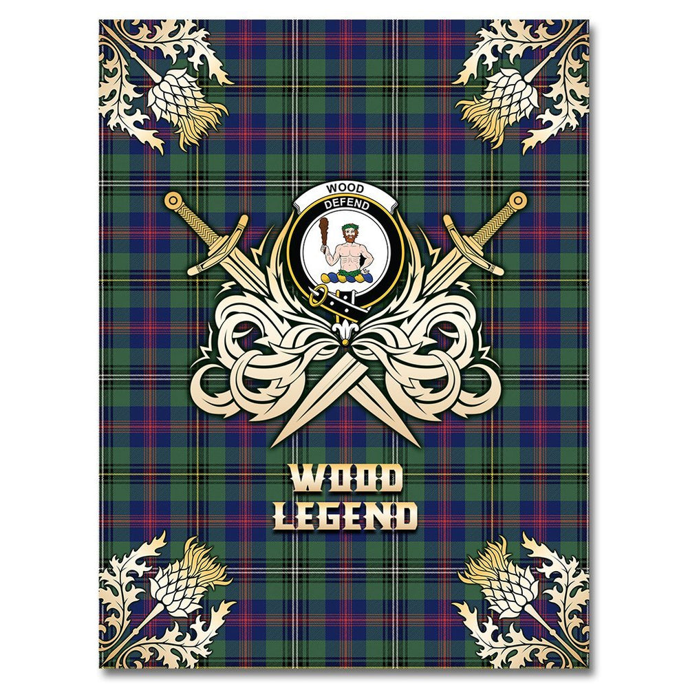 Clan Wood Modern Tartan Gold Courage Symbol Blanket AM52 Clan Wood Tartan Today   