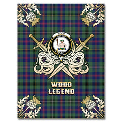 Clan Wood Modern Tartan Gold Courage Symbol Blanket AM52 Clan Wood Tartan Today   