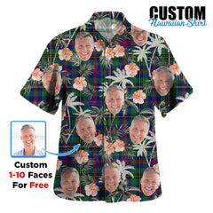 Clan Wood Modern Tartan Custom Face Hawaiian Shirt – Unisex Gift for Family Members, Summer Party WE58 Wood Modern Tartan Tartan Hawaii Shirt