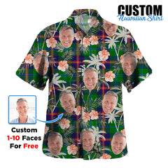 Clan Young Modern Tartan Custom Face Hawaiian Shirt – Unisex Gift for Family Members, Summer Party QU68 Young Modern Tartan Tartan Hawaii Shirt