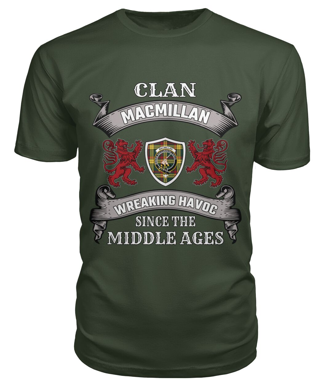 Clan MacMillan Family Tartan 2D T-shirt WE80 MacMillan Tartan Clan Tartan T-Shirt City Green S MacMillan Tartan Clan