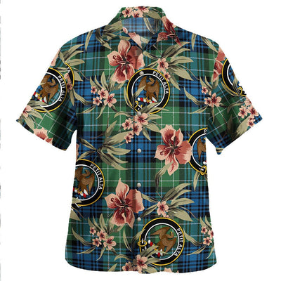 Abercrombie Ancient Tartan Clan Crest Badge Aloha Hawaiian Shirt Tropical Old Style UY71