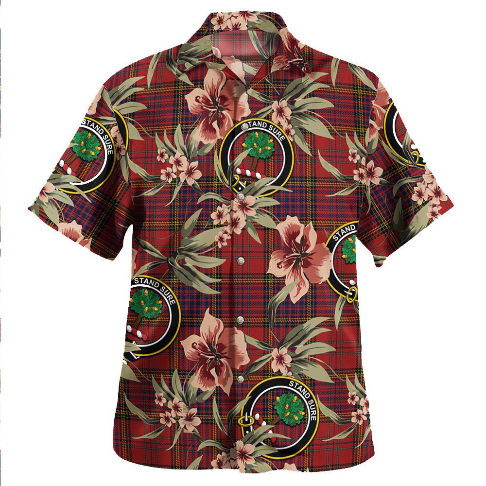 Anderson of Kinneddar Red Modern Tartan Clan Crest Badge Aloha Hawaiian Shirt Tropical Old Style IS55 Anderson of Kinneddar Red Modern Tartan Tartan Today   