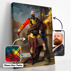 Turn Me Royal Personalized Portrait from Your Photo, Custom Tartan. Custom Canvas Wall Art as Gift for Men  Tartan Today   