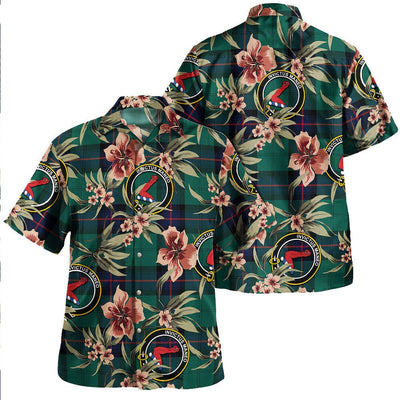 Armstrong Modern Tartan Clan Crest Badge Aloha Hawaiian Shirt Tropical Old Style OZ83