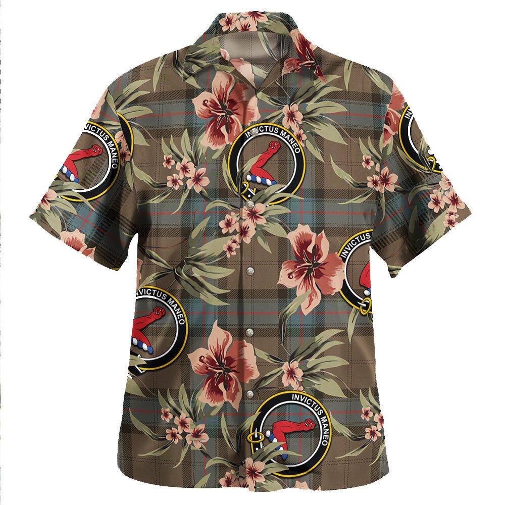 Armstrong Weathered Tartan Clan Crest Badge Aloha Hawaiian Shirt Tropical Old Style MW58 Armstrong Weathered Tartan Tartan Today   