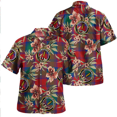 Auchinleck Tartan Clan Crest Badge Aloha Hawaiian Shirt Tropical Old Style XO49