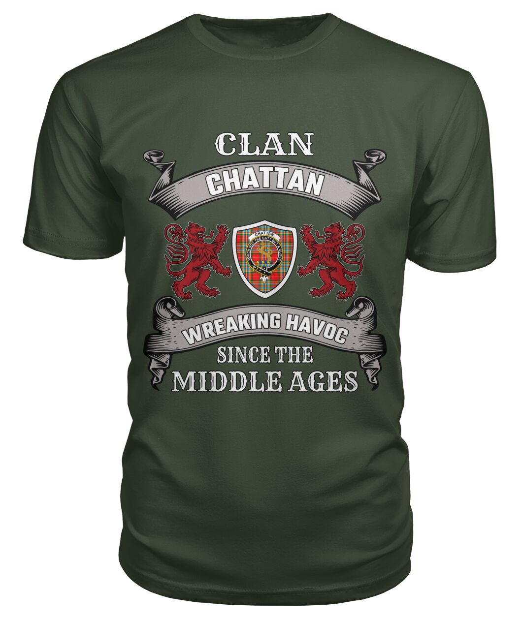 Clan Chattan Family Tartan 2D T-shirt EN51 Chattan Tartan Clan Tartan T-Shirt City Green S Chattan Tartan Clan