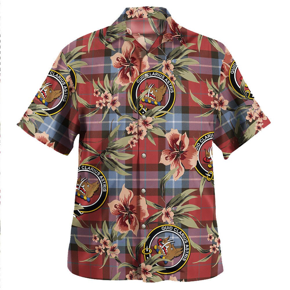 Baillie of Polkemmet Red Tartan Clan Crest Badge Aloha Hawaiian Shirt Tropical Old Style VX50 Baillie of Polkemmet Red Tartan Tartan Today   