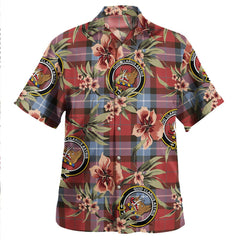 Baillie of Polkemmet Red Tartan Clan Crest Badge Aloha Hawaiian Shirt Tropical Old Style VX50 Baillie of Polkemmet Red Tartan Tartan Today   