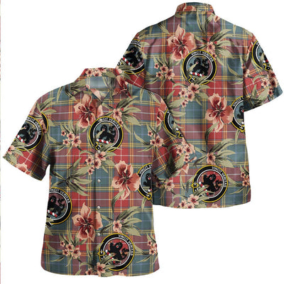 Baxter of Balgavies Weathered Tartan Clan Crest Badge Aloha Hawaiian Shirt Tropical Old Style AN94