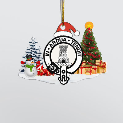 Clan Malcolm II Crest Tartan Acrylic Christmas Ornament ZD53