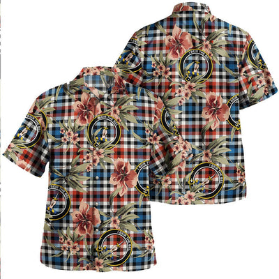 Bell Border (Bell Southern Bell) Ancient Tartan Clan Crest Badge Aloha Hawaiian Shirt Tropical Old Style UR32
