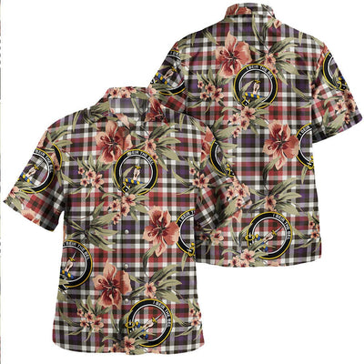Bell Border (Bell Southern Bell) Weathered Tartan Clan Crest Badge Aloha Hawaiian Shirt Tropical Old Style IO13