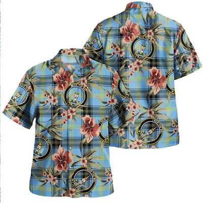 Bell of the Borders Modern Tartan Clan Crest Badge Aloha Hawaiian Shirt Tropical Old Style JU25