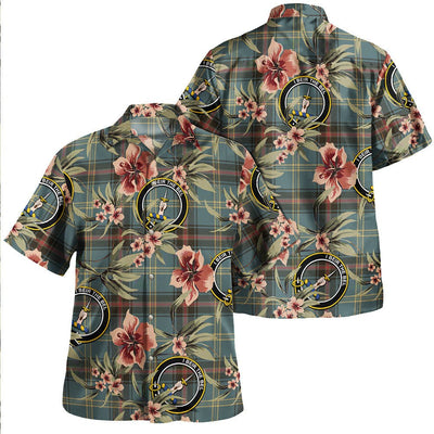 Bell of the Borders Weathered Tartan Clan Crest Badge Aloha Hawaiian Shirt Tropical Old Style OF49