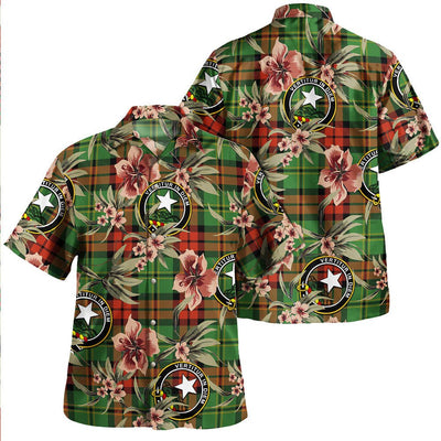 Blackstock Hunting Ancient Tartan Clan Crest Badge Aloha Hawaiian Shirt Tropical Old Style GW38