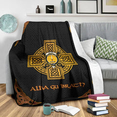 Blane Clan Crest Premium Blanket Black  Celtic Cross Style LR26 Clan Ross Tartan Today   