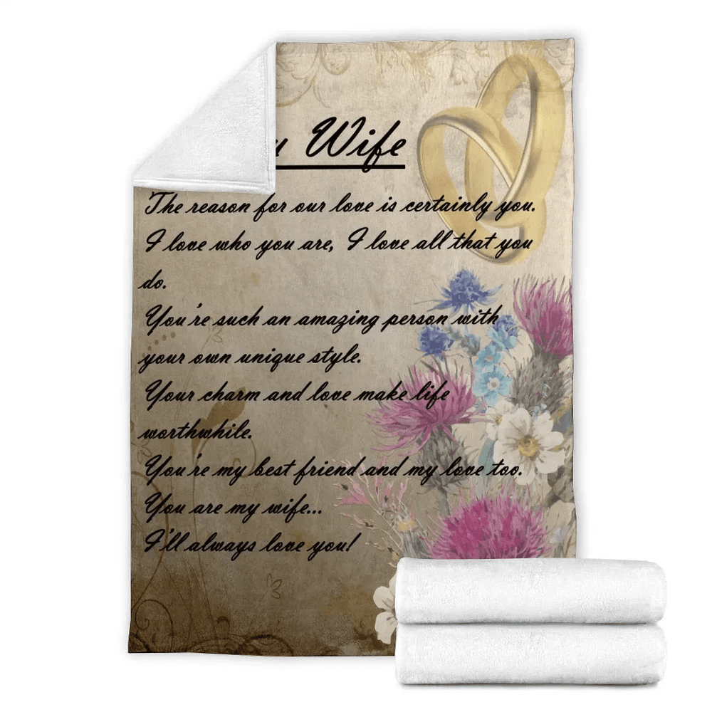 Blanket Valentine To My Wife Thistle Style  BlanketCL77 Clan Hall Tartan Today   