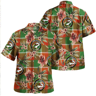 Brisbane Ancient Tartan Clan Crest Badge Aloha Hawaiian Shirt Tropical Old Style GD80
